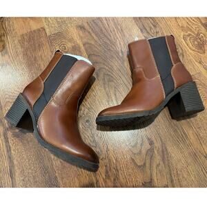 Zodiac Claret Women’s Block Heel Ankle Boots Brown Size 9.5 Fall/Winter Booties